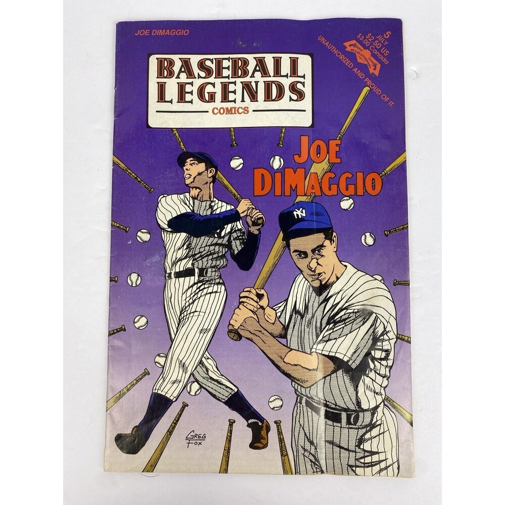 1992 Baseball Legends Comics #5 Joe DiMaggio Revolutionary Unauthorized Bio